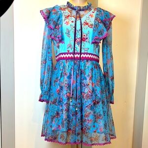 Burryco Whimsical Floral Mesh
Dress Vintage Inspired Size 6 NWT